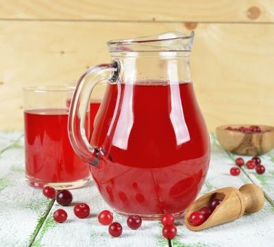 Pitcher of cranberry juice Pitcher of cranberry juice