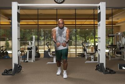 Man doing exercise at gym