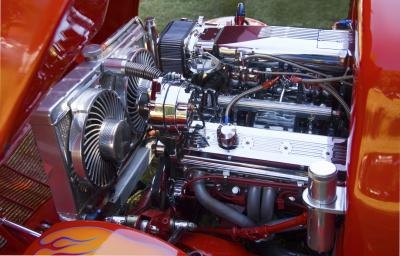 Open hotrod engine