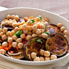Grilled Eggplant Salad with Lemony Chickpeas