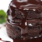 Chocolate ganache cake with raspberries