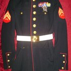 United States Marine saluting