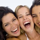 Laughing women in cafe