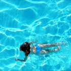 Hispanic woman in swimming pool