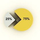 How to turn percentages into fractions in a pie chart