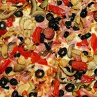 Una lista de ingredientes de la pizza italiana 