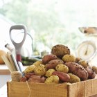 Baskets full of small red new potatoes