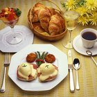 Coffee and Croissant on a wooden table