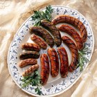 Smoked sausages frying oven