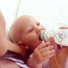 baby drinks milk