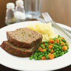 sliced meat loaf with ketchup and parsley