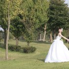 Bride and groom with flower girls