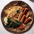 Oat bran in the wooden bowl