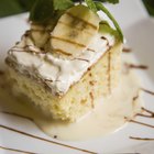 Mousse cake on a rustic wooden table