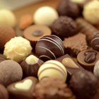 Various chocolate on wood