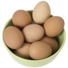 Eggs in bowl on kitchen counter