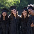 Woman giving speech at college graduation