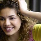 Woman with conditioner in her hair