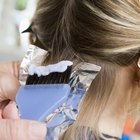 At the hairdresser - woman gets new hair colour