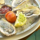 Close-up of oysters in a market in Barcelona