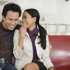 Asian woman smiling at boyfriend