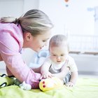 Side profile of a father playing with his daughter