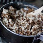 Bulgur in a wooden plate