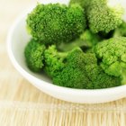 Broccoli in dish isolated on white