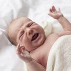 Infant boy showing upset