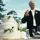 Bride and groom holding hands outdoors