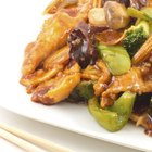 Chinese sweet and sour chicken with chopsticks