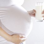 Pregnant woman drinking soymilk