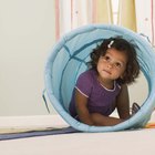 Twin girls with tin can telephone