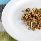 Flax seeds linseed on wooden spoon
