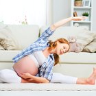 Pregnant woman doing squats