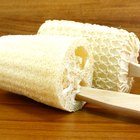 wooden spoon with bath salt