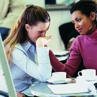 concerned young woman in coffee shop