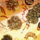 Close-up of oysters in a market in Barcelona