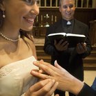 Newlyweds at the catholic church