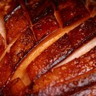 Pig's belly roasted on homemade barbecue grill