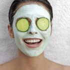 face mask with cucumber slices