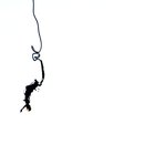 High angle view of a man bungee jumping