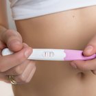 Woman holding pregnancy test, New life and new family concept.