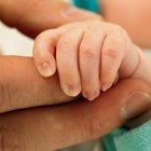 Baby receiving foot massage