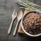 Brown rice in a green bowl