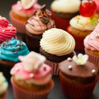 Pieces of muffins with stuffed and with chocolate in plate