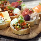 Italian crostini with various toppings