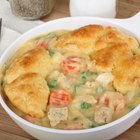 Chicken pot pie in a dish