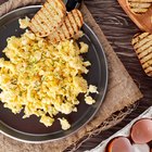 close-up of an egg topped baked dish