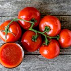 Sliced strawberry on wood cutting-board